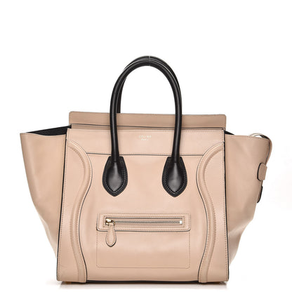 Celine Satin Calfskin Mini Bi-Color Luggage Powder Black 1 of 13