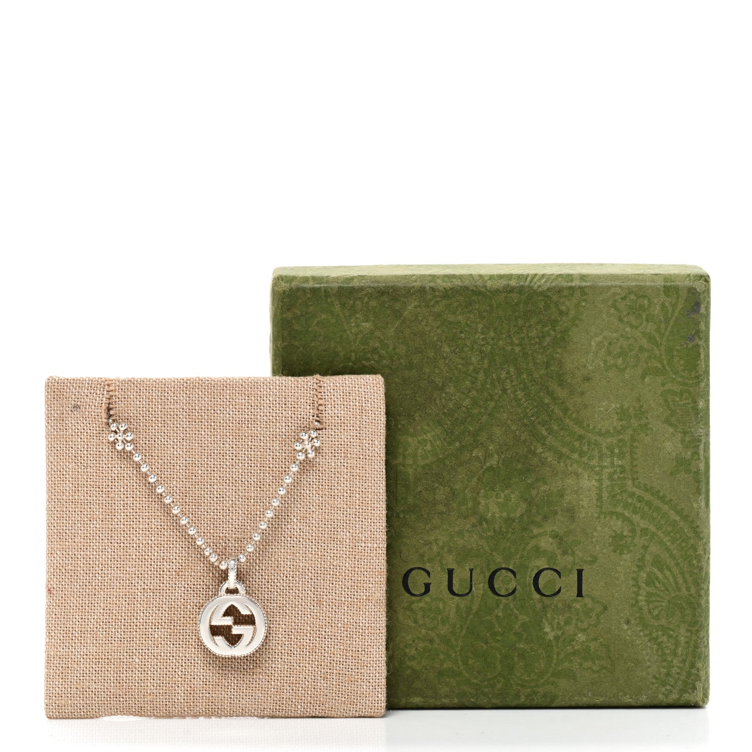Gucci Sterling Silver Interlocking G Beaded Cluster Pendant Necklace 6 of 6