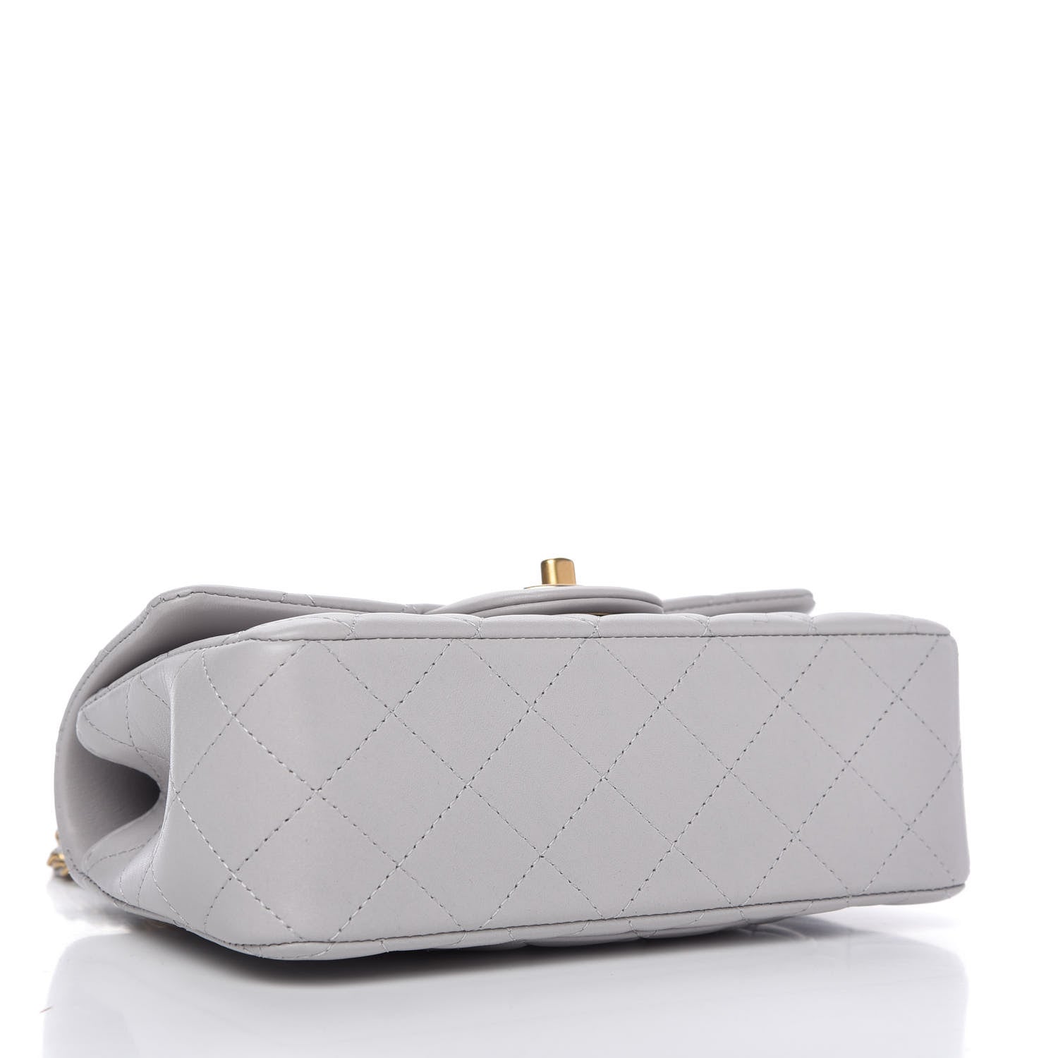 Chanel Lambskin Quilted Mini Top Handle Rectangular Flap Grey 4 of 10