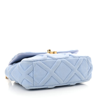 Chanel Jersey Lambskin Quilted Medium Chanel 19 Flap Light Blue 4 of 12