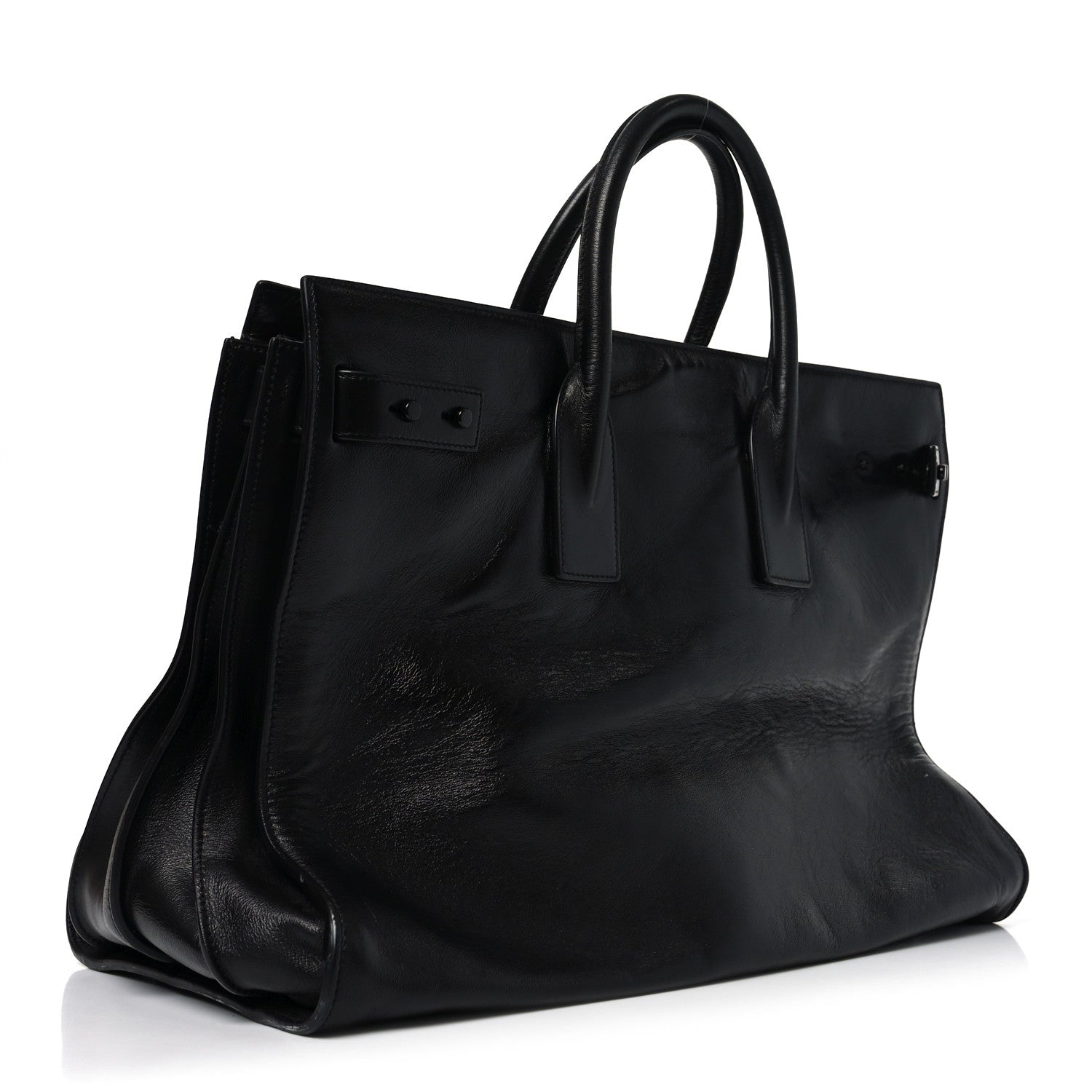 Saint Laurent Textured Patent Large Souple Sac De Jour Black 3 of 11