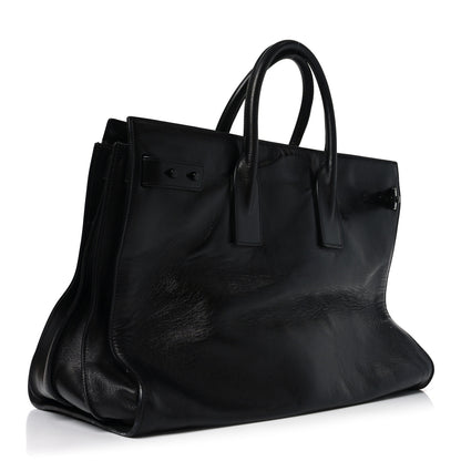 Saint Laurent Textured Patent Large Souple Sac De Jour Black 3 of 11