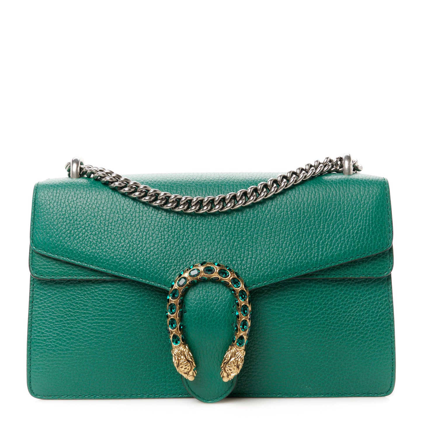Pebbled Calfskin Small Dionysus Shoulder Bag Emerald
