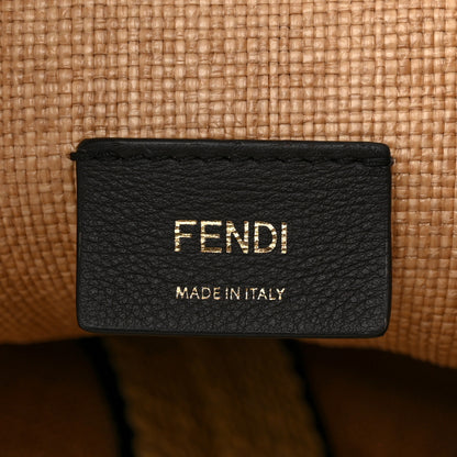 Fendi Straw Vitello King Plexiglass Woven Medium Fendi Sunshine Shopper Tote Natural Black 6 of 11