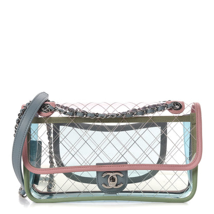 Chanel Lambskin PVC Quilted Medium Coco Splash Flap Blue Green 1 of 12