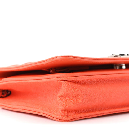 Chanel Caviar Quilted Boy Wallet On Chain WOC Orange 9 of 10