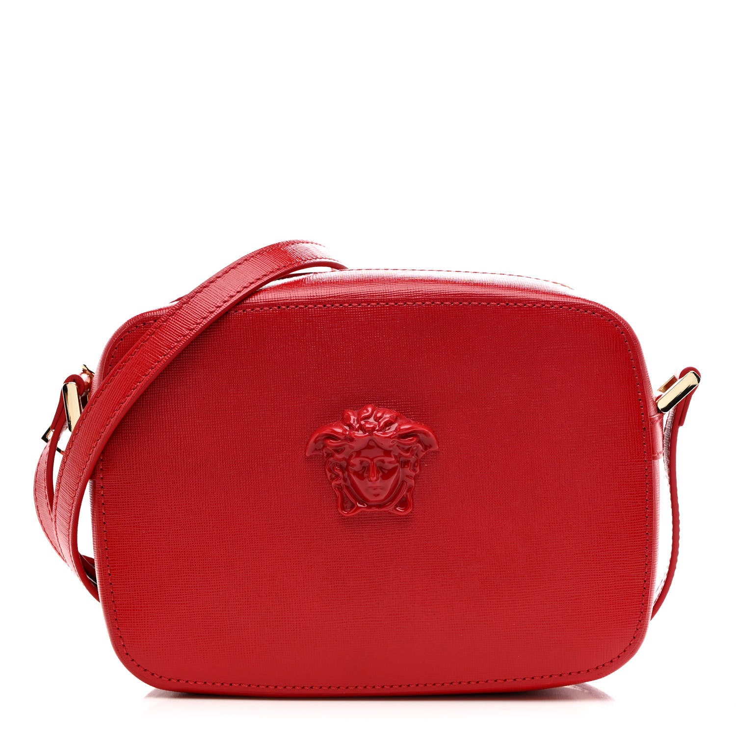 Versace Grained Calfskin Medusa Camera Bag Red 1 of 10