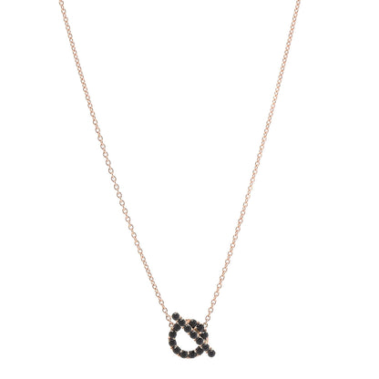Hermes 18K Rose Gold Black Spinel Finesse Pendant Necklace 1 of 5