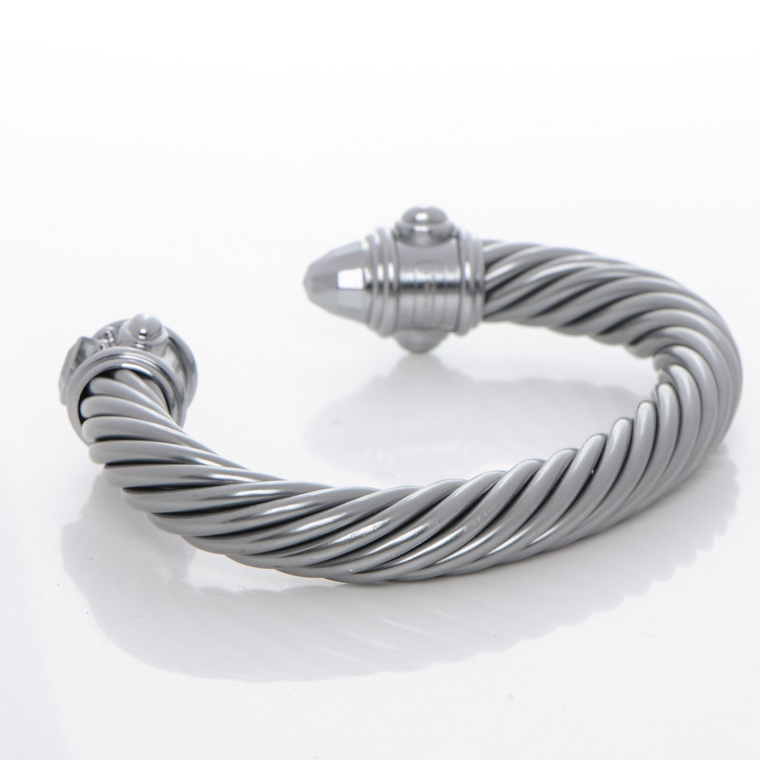 David Yurman Aluminum 10mm Cable Bracelet Silver 3 of 5