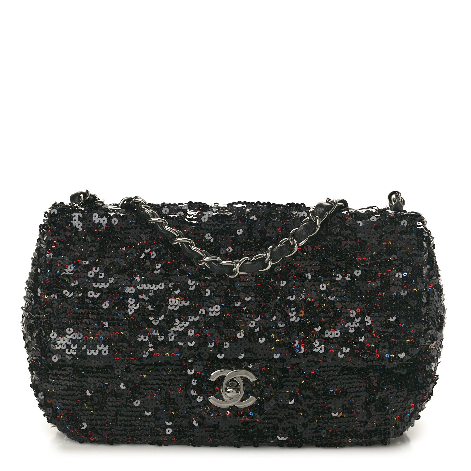Chanel Sequin Small Single Flap Black Multicolor 1 of 10