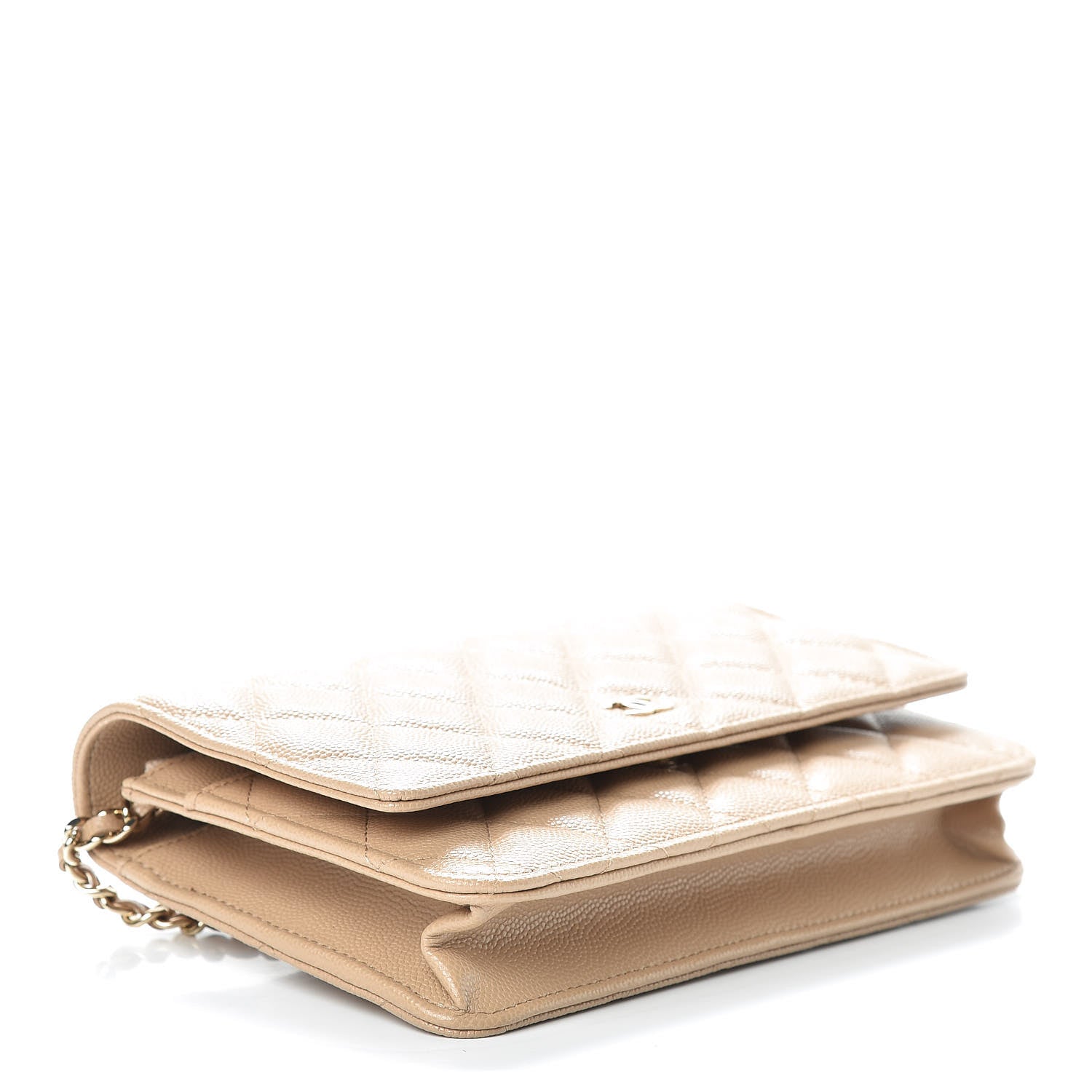 Chanel Caviar Quilted Wallet On Chain WOC Beige 4 of 13