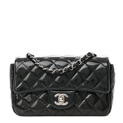 Chanel Patent Calfskin Quilted Mini Rectangular Flap Navy Blue 1 of 11