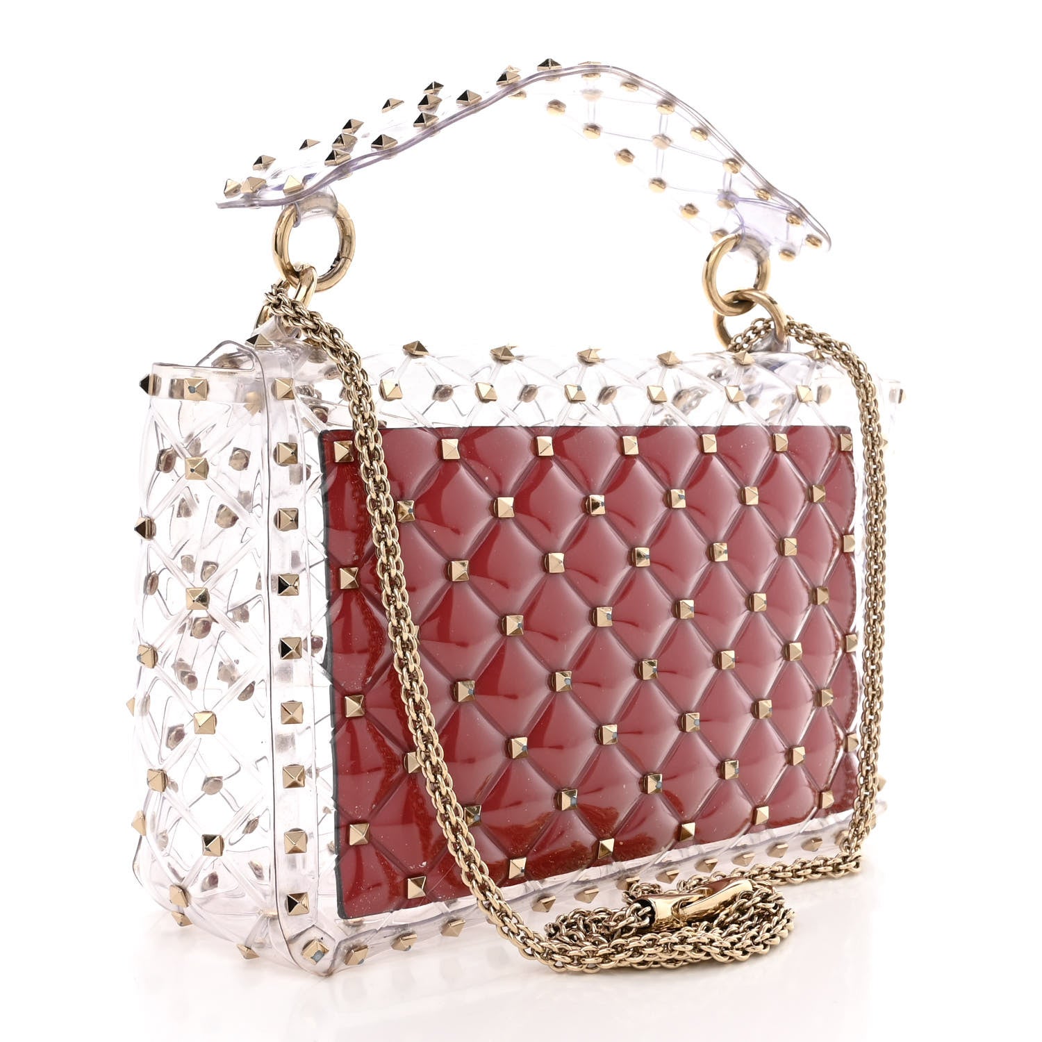 Valentino Garavani PVC Medium Rockstud Spike Shoulder Bag 3 of 12