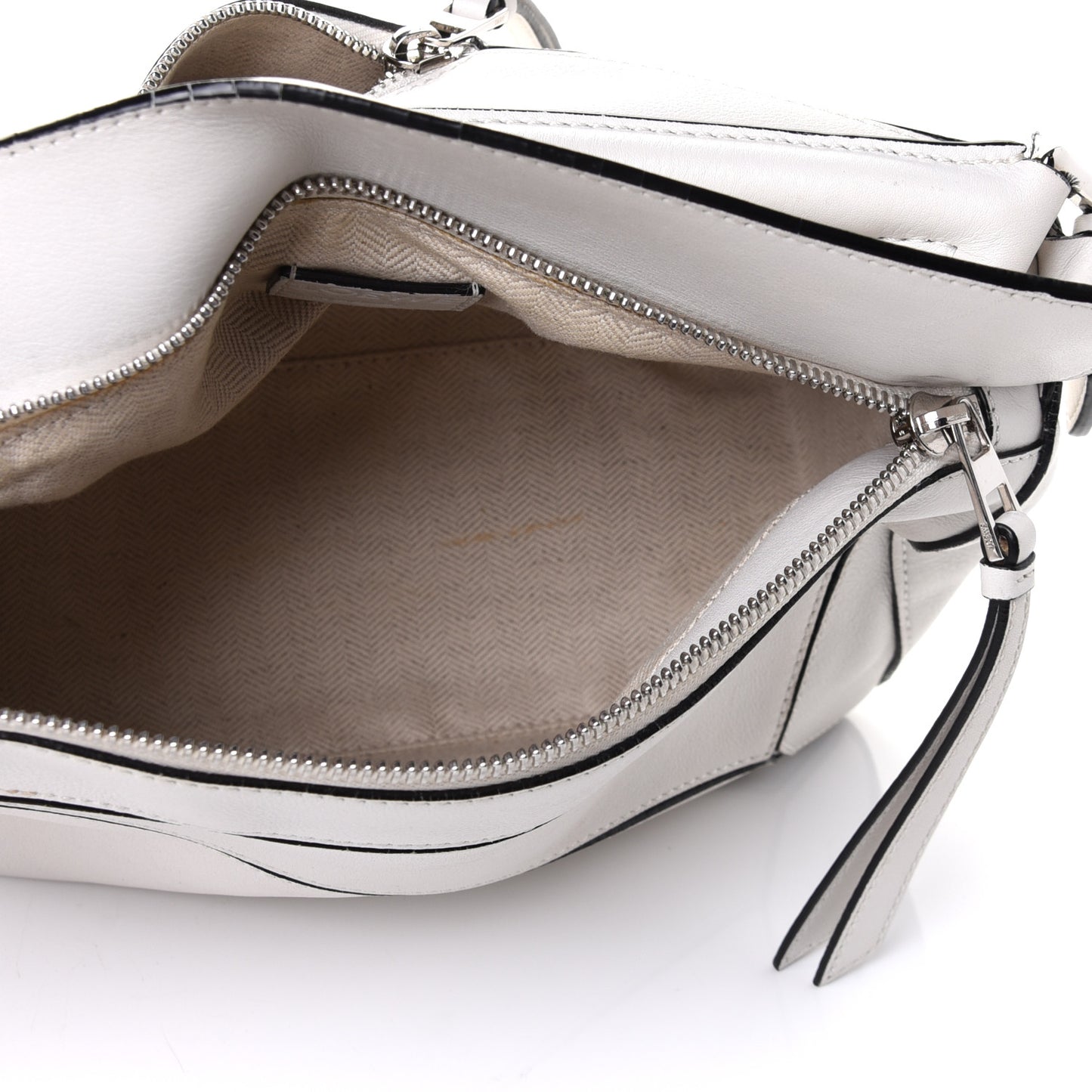 Calfskin Small Puzzle Bag White