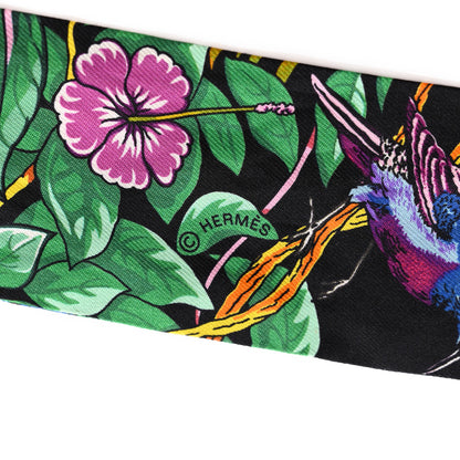 Hermes Silk Jungle Love Love Twilly Black Vert Rose Vif 3 of 6