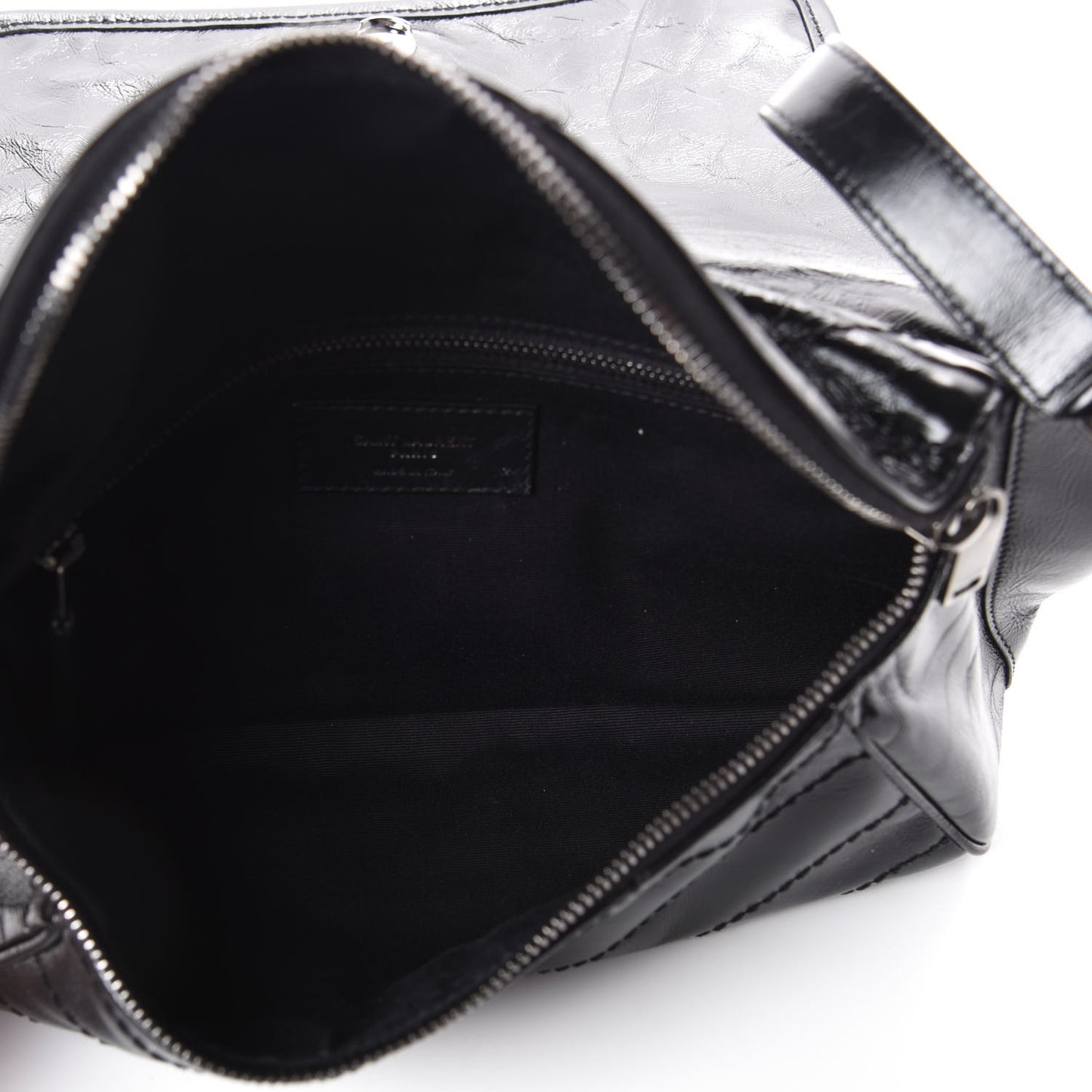Crinkled Calfskin Matelasse Monogram Niki Body Bag Black
