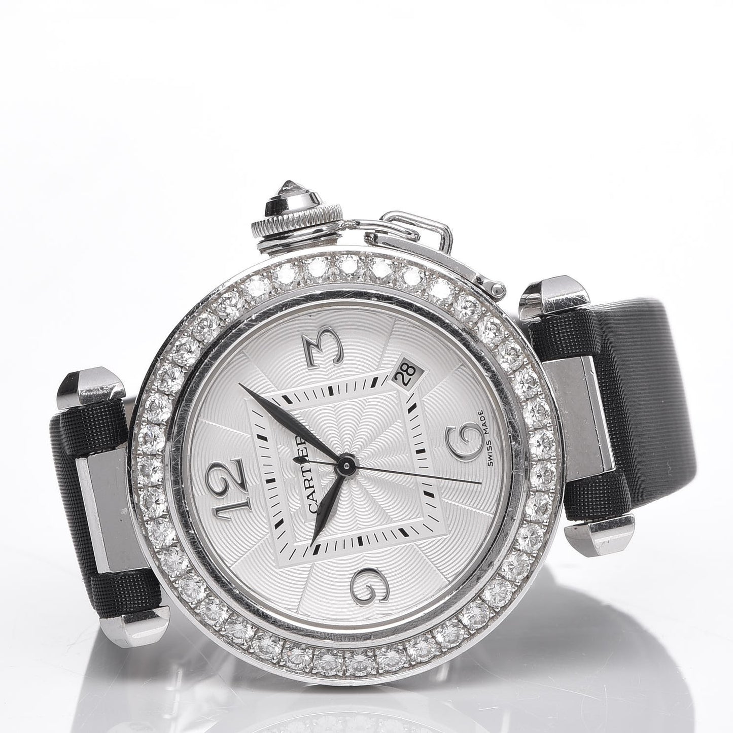 18K White Gold Satin Diamond Bezel 32mm Pasha C Automatic Watch