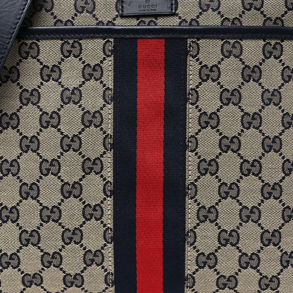 Gucci GG Supreme Monogram Web Flat Messenger Bag Navy 8 of 10