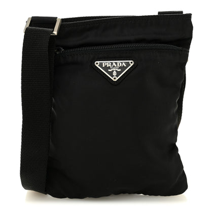 Prada Nylon Small Flat Messenger Bag Black 1 of 9
