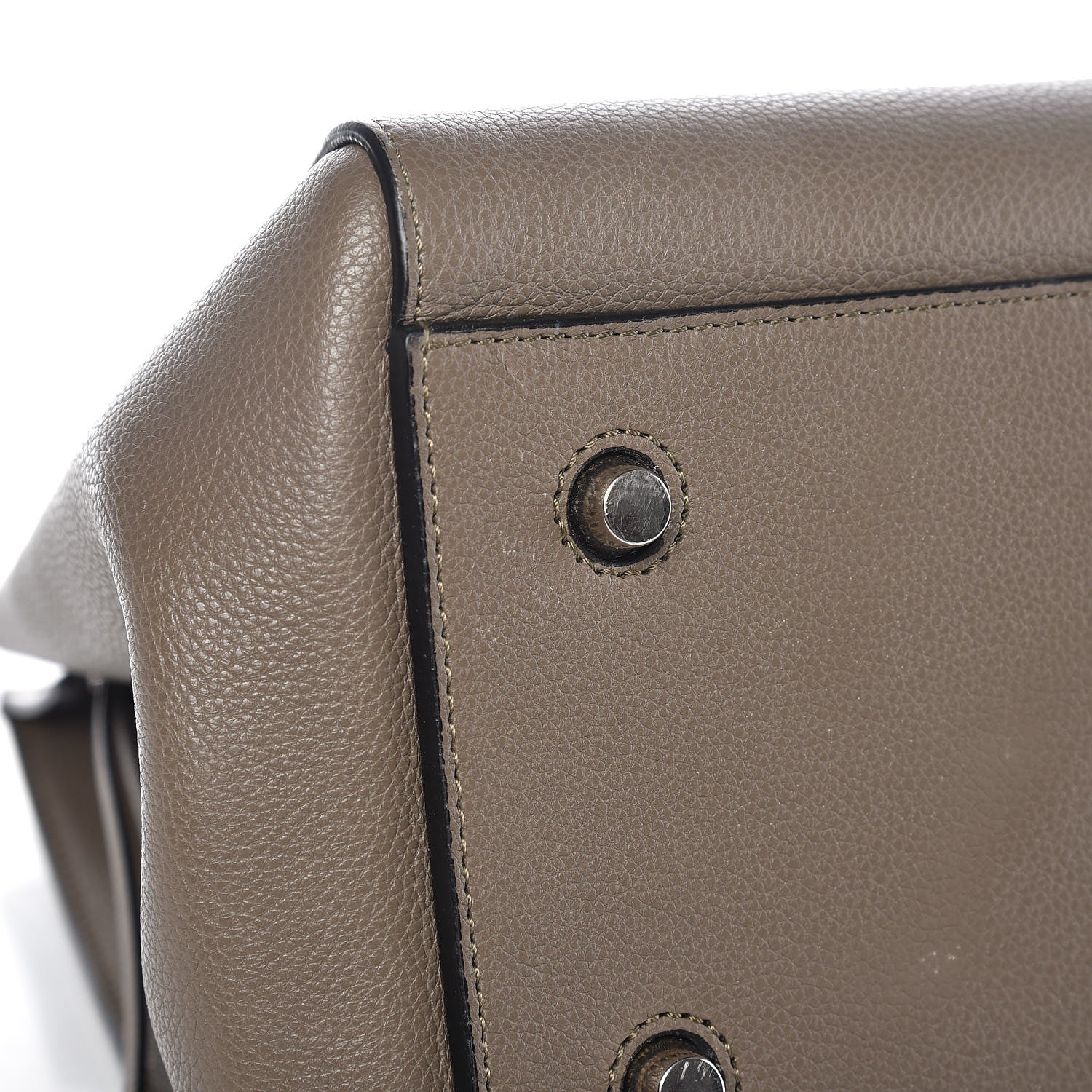 Celine Drummed Calfskin Medium Edge Shoulder Bag Grey 9 of 10