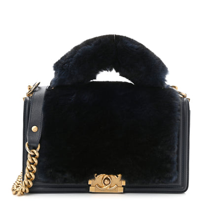 Chanel Orylag Medium Boy Top Handle Flap Navy 1 of 10