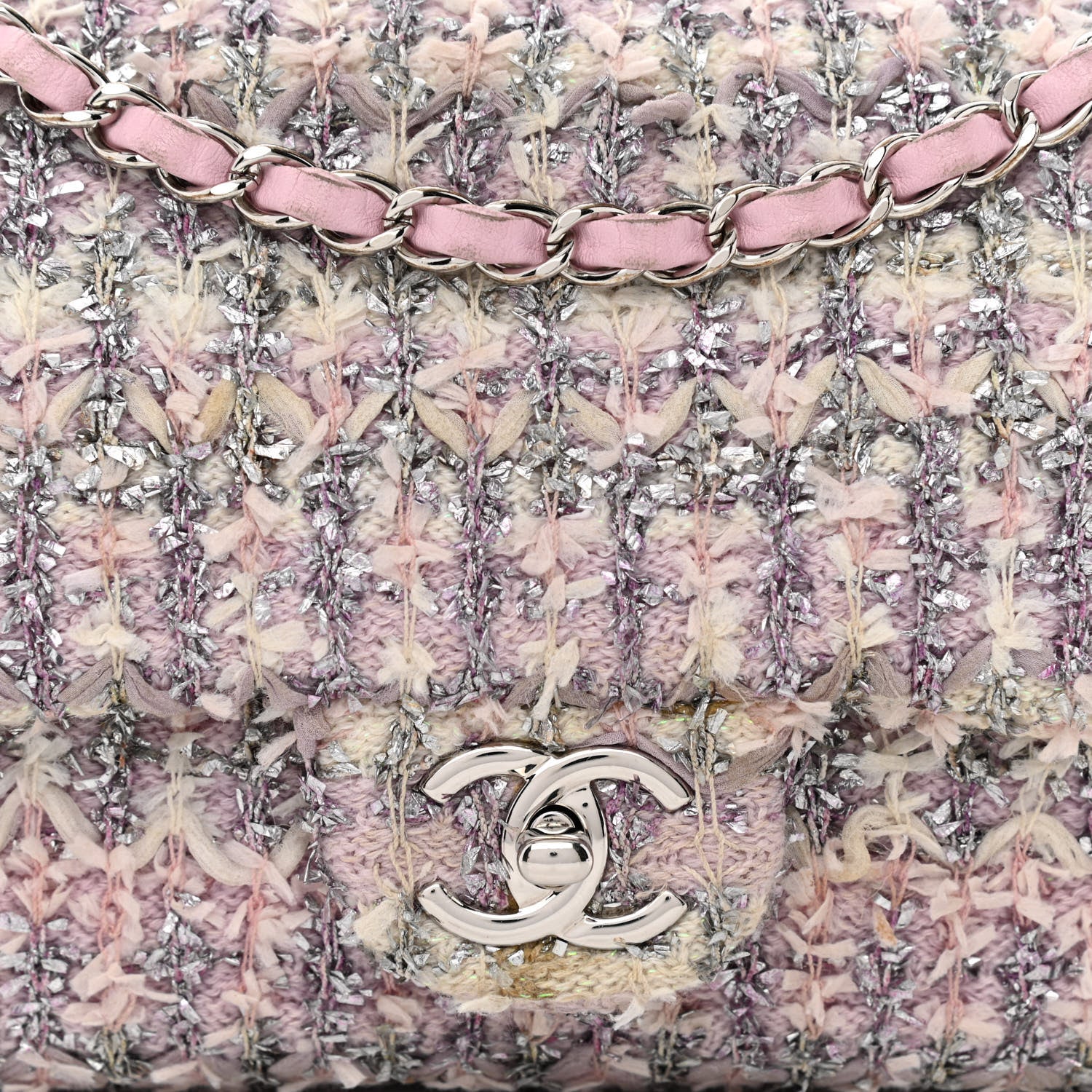 Chanel Tweed Medium Single Flap Pink 8 of 11