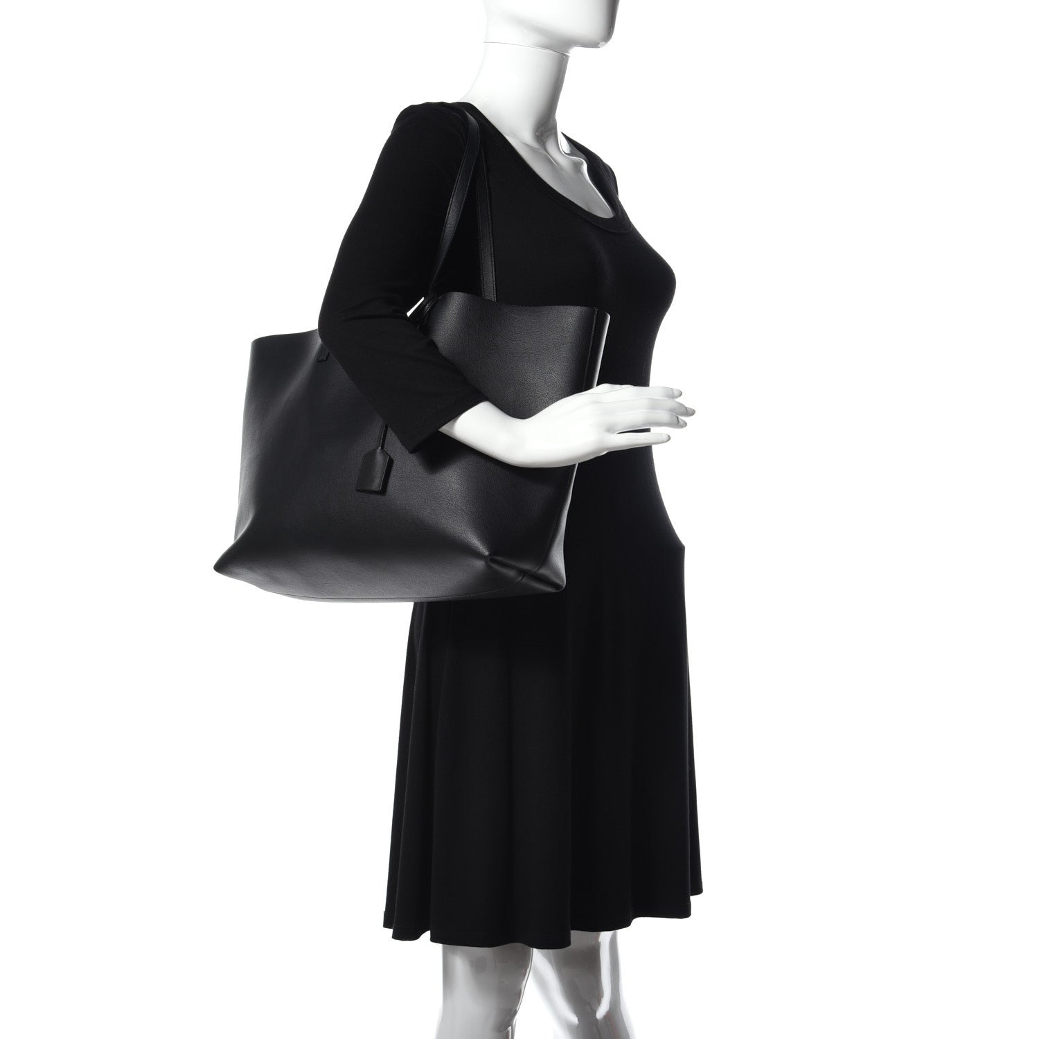 Saint Laurent Calfskin Large Shopping Tote Black 2 of 9