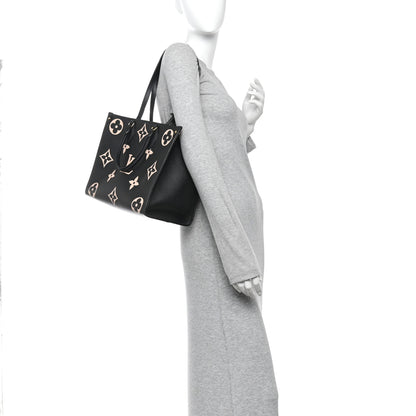 Louis Vuitton Empreinte Monogram Giant Onthego MM Black Beige 2 of 9