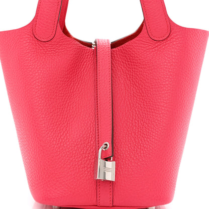 Hermes Taurillon Clemence Picotin Lock 18 PM Rose Extreme 8 of 11