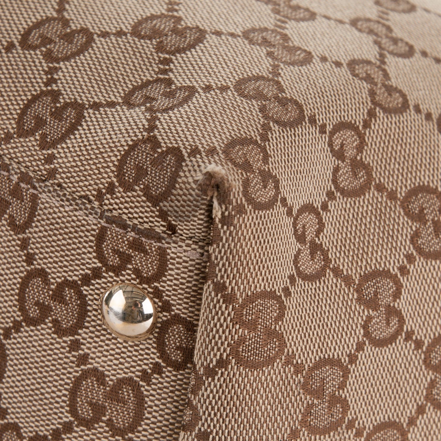 Monogram Vintage Web Large Tassel Tote Brown