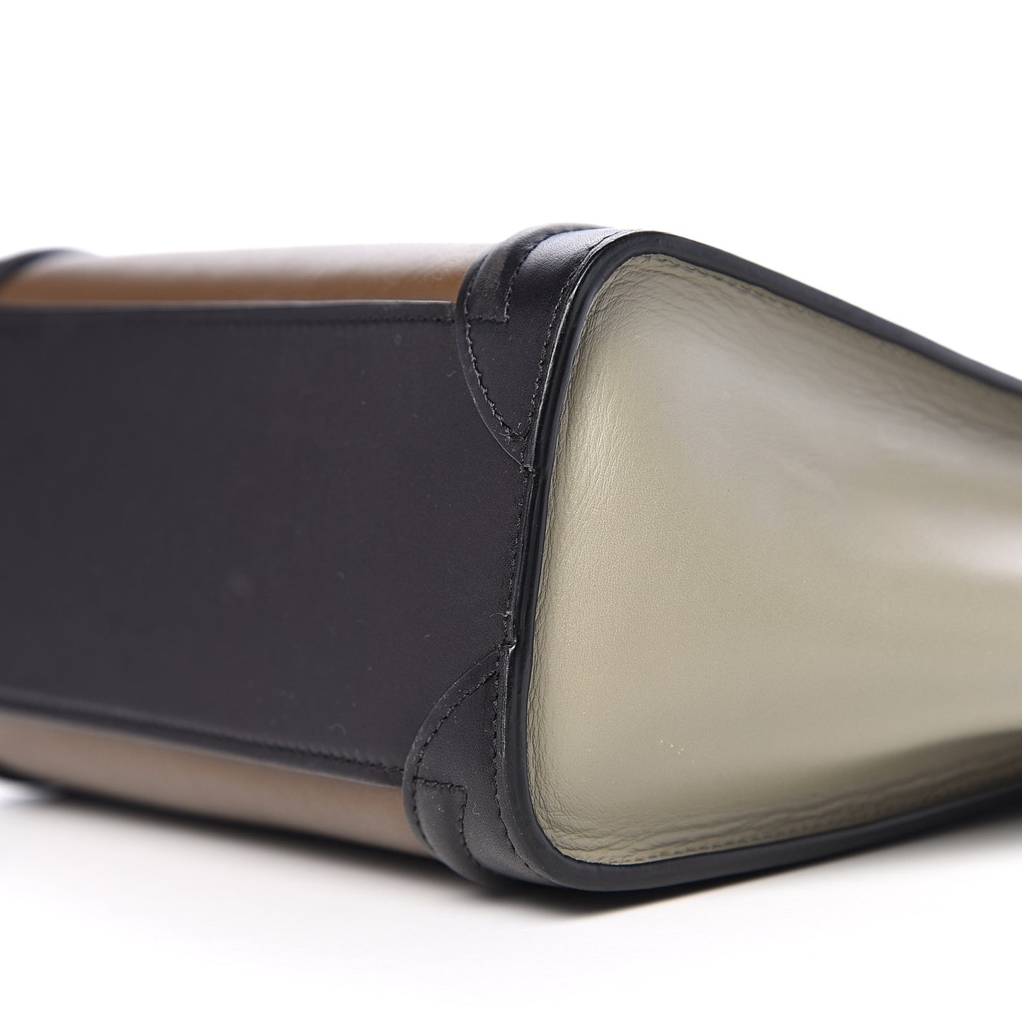Satin Calfskin Nano Tri-Color Luggage Dark Grey