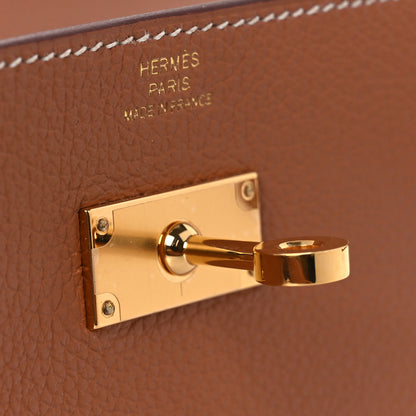 Hermes Evercolor Kelly Wallet To Go Gold 10 of 12