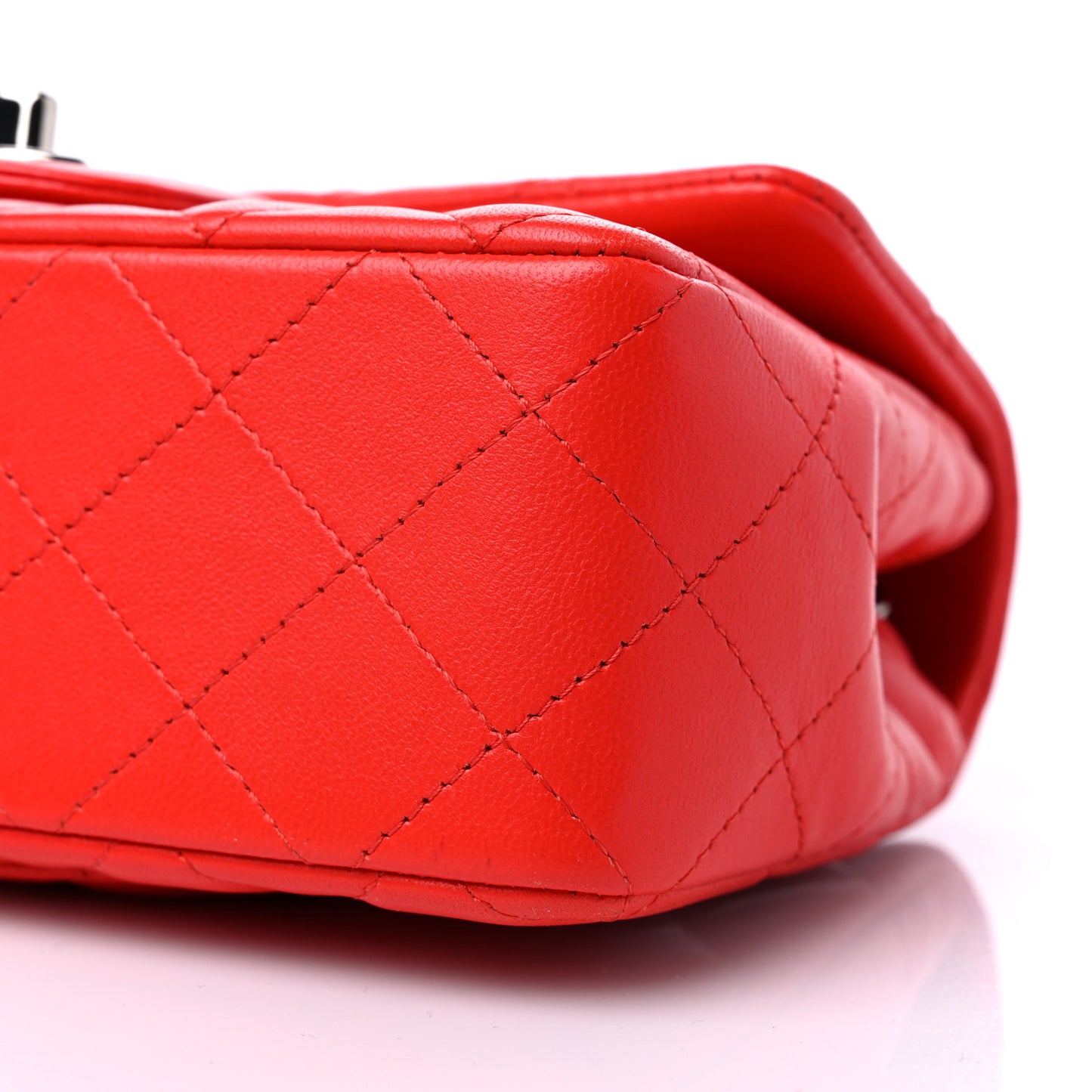 Lambskin Quilted Mini Rectangular Flap Red