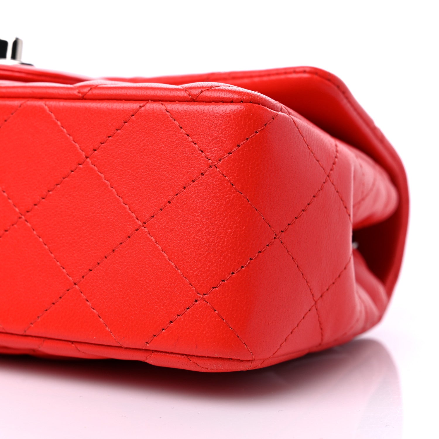 Chanel Lambskin Quilted Mini Rectangular Flap Red 9 of 9