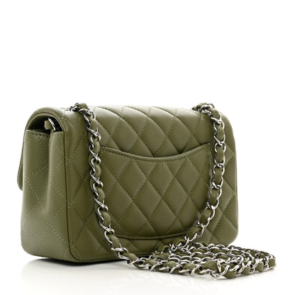 Chanel Lambskin Quilted Mini Rectangular Flap Green 3 of 10