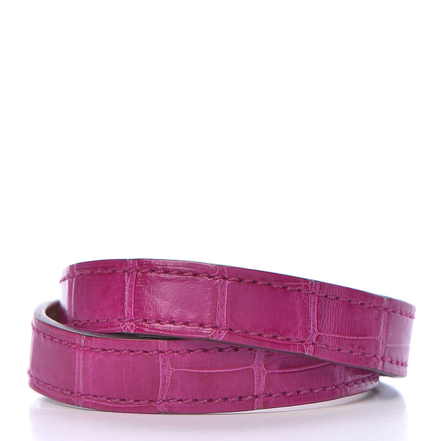 Hermes Shiny Alligator Kelly Double Tour Bracelet S Rose Scheherazade 3 of 7