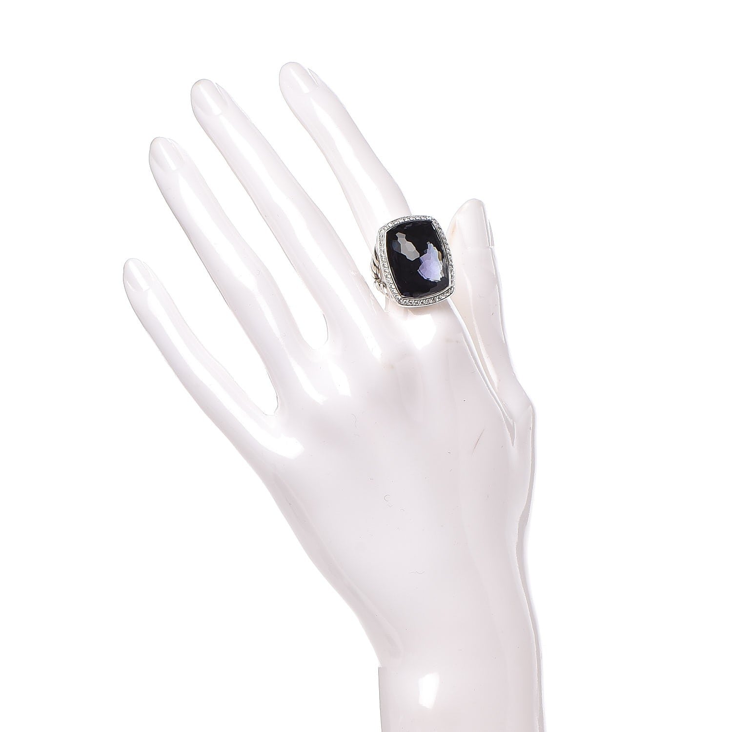 David Yurman Sterling Silver Diamond Black Orchid 20mm Albion Ring 52 6 2 of 7