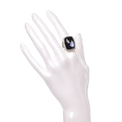 David Yurman Sterling Silver Diamond Black Orchid 20mm Albion Ring 52 6 2 of 7