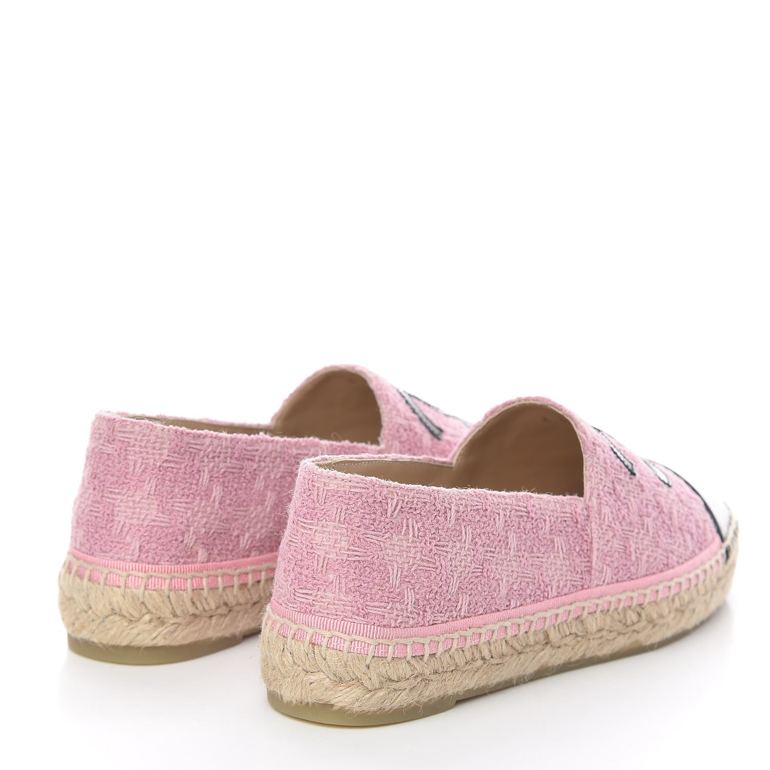 Chanel Tweed Patent CC Espadrilles 36 Pink Black 4 of 11