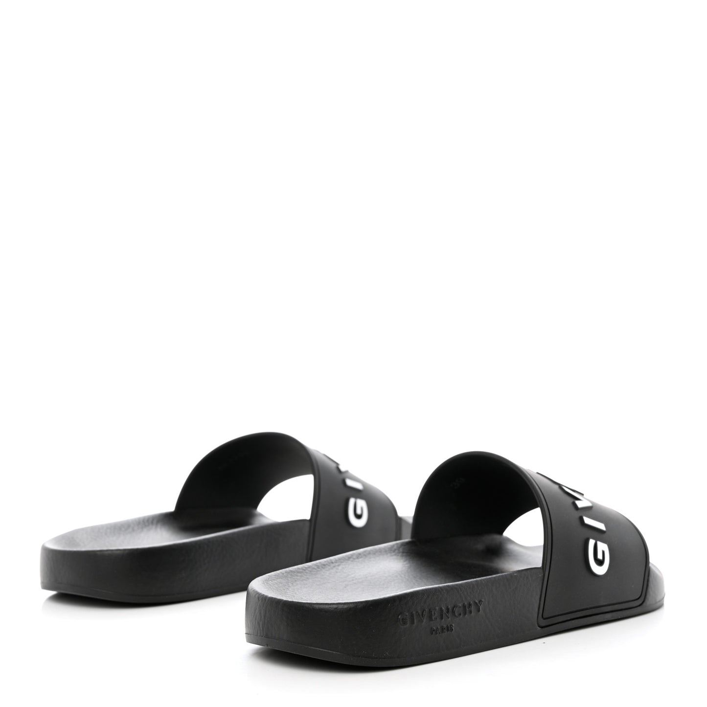Rubber Logo Pool Slide Sandals 39 Black