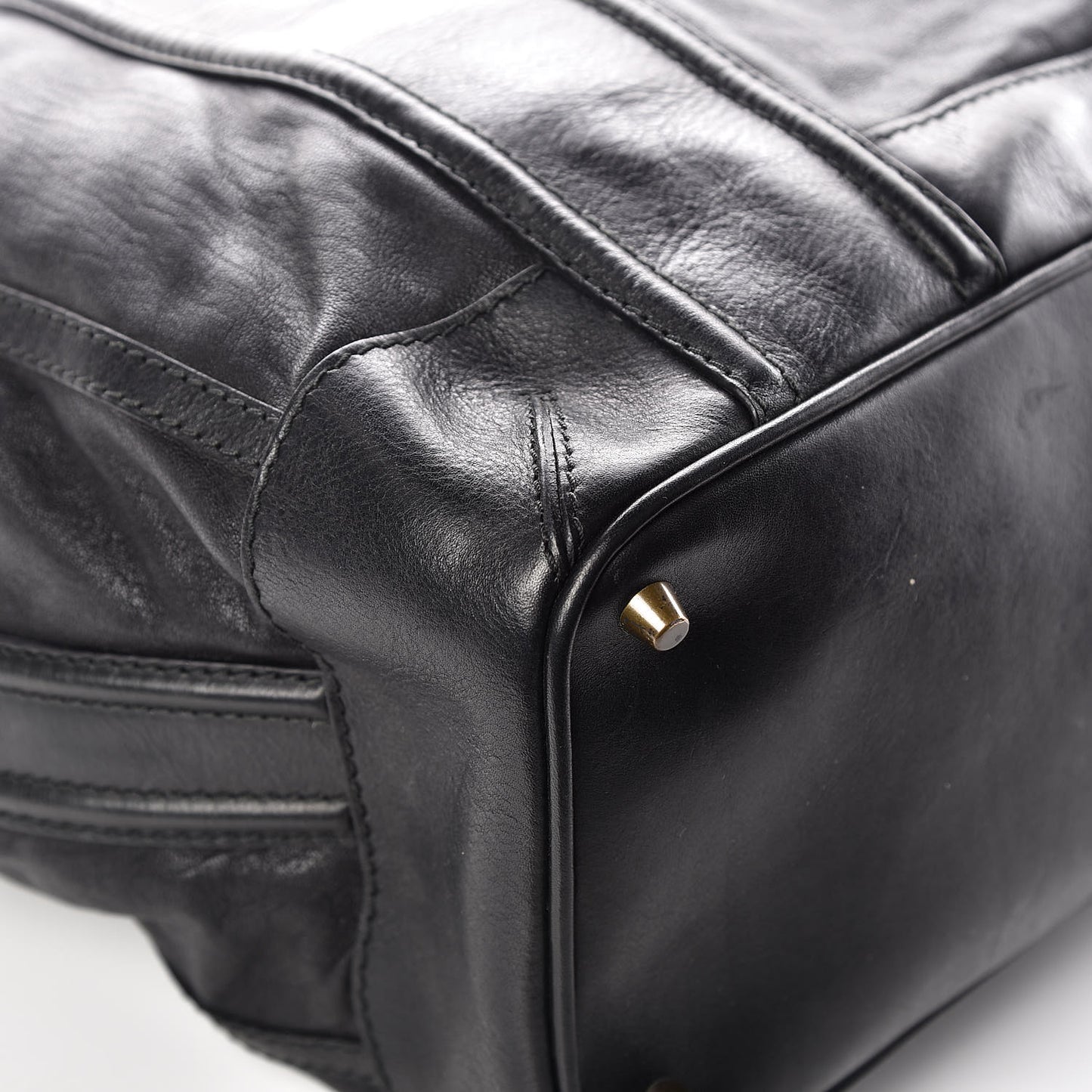 Grainy Calfskin Tassel Drawstring Shoulder Bag Black