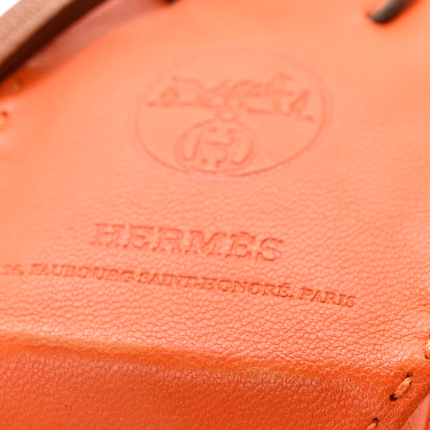 Hermes Milo Lambskin Swift Shopping Bag Charm Feu Gold 6 of 6