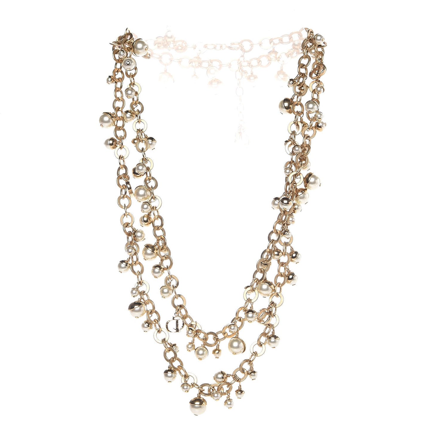 Pearl Mise en Dior Long Necklace Gold