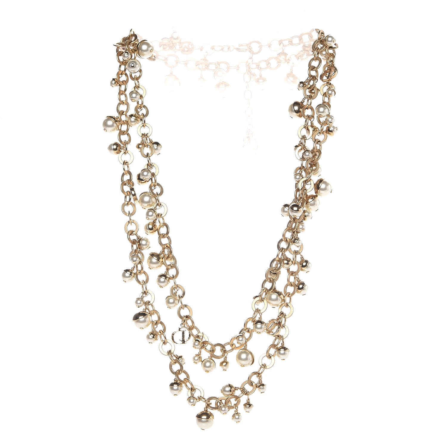 Christian Dior Pearl Mise en Dior Long Necklace Gold 3 of 5