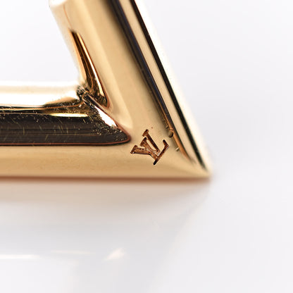 Louis Vuitton Brass Essential V Hoop Earrings Gold 5 of 6