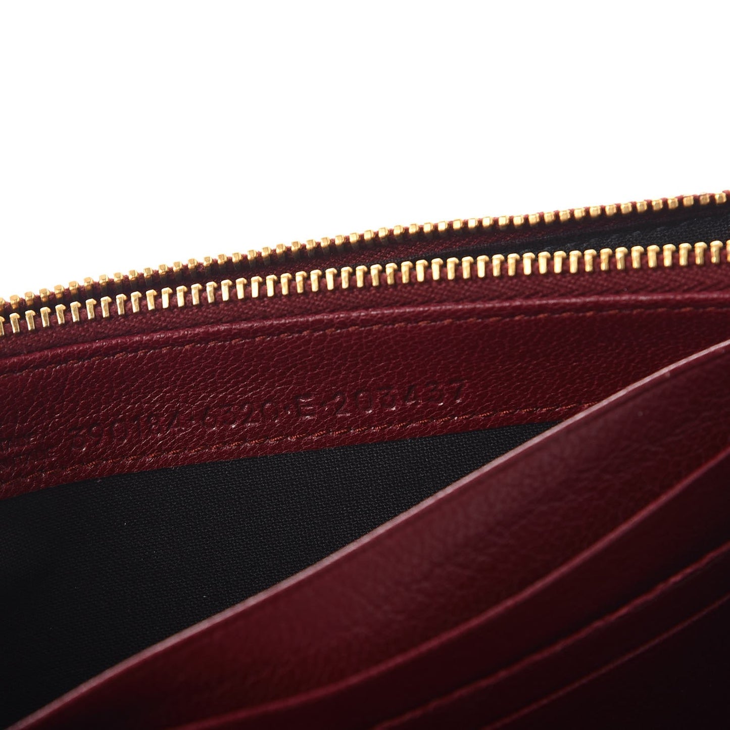 Chevre Gold Metallic Edge Hardware Money Wallet Bordeaux