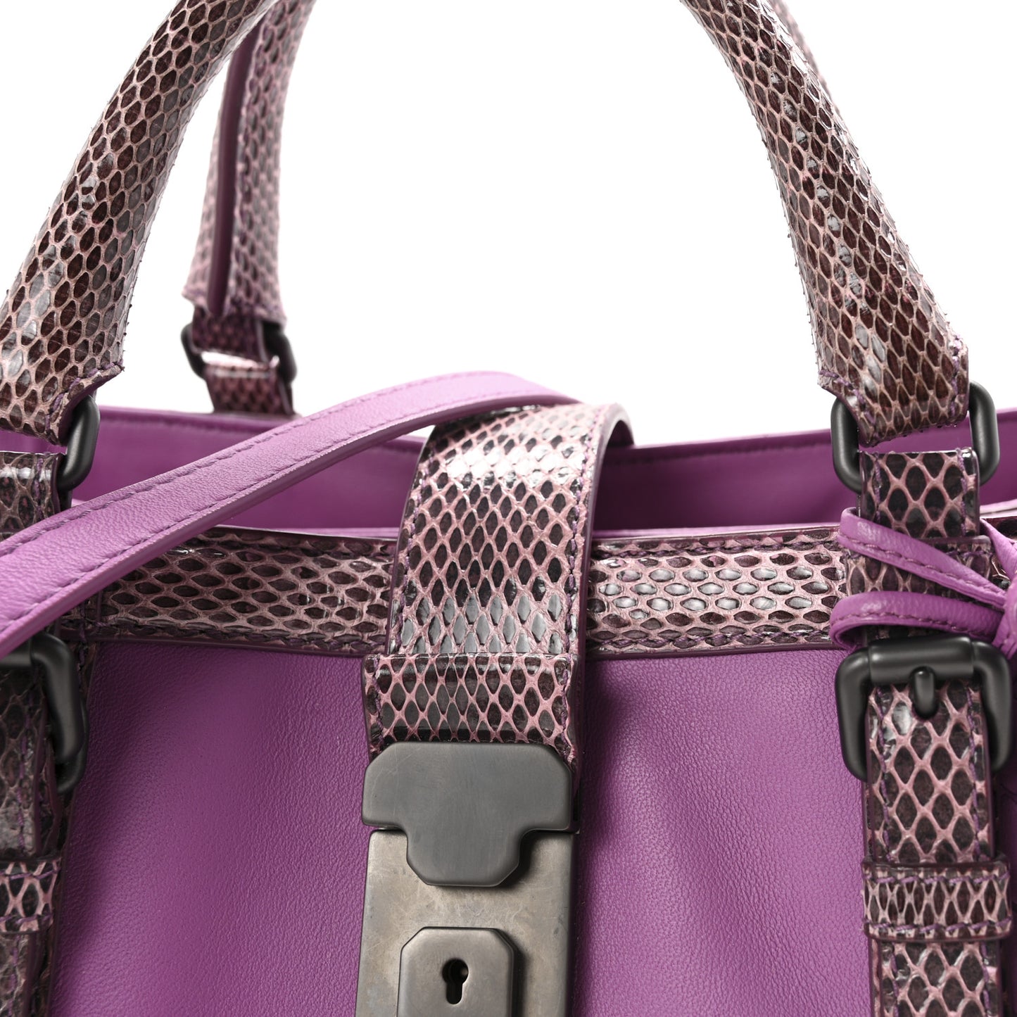 Calfskin Snakeskin Intrecciato Small Roma Ametiste