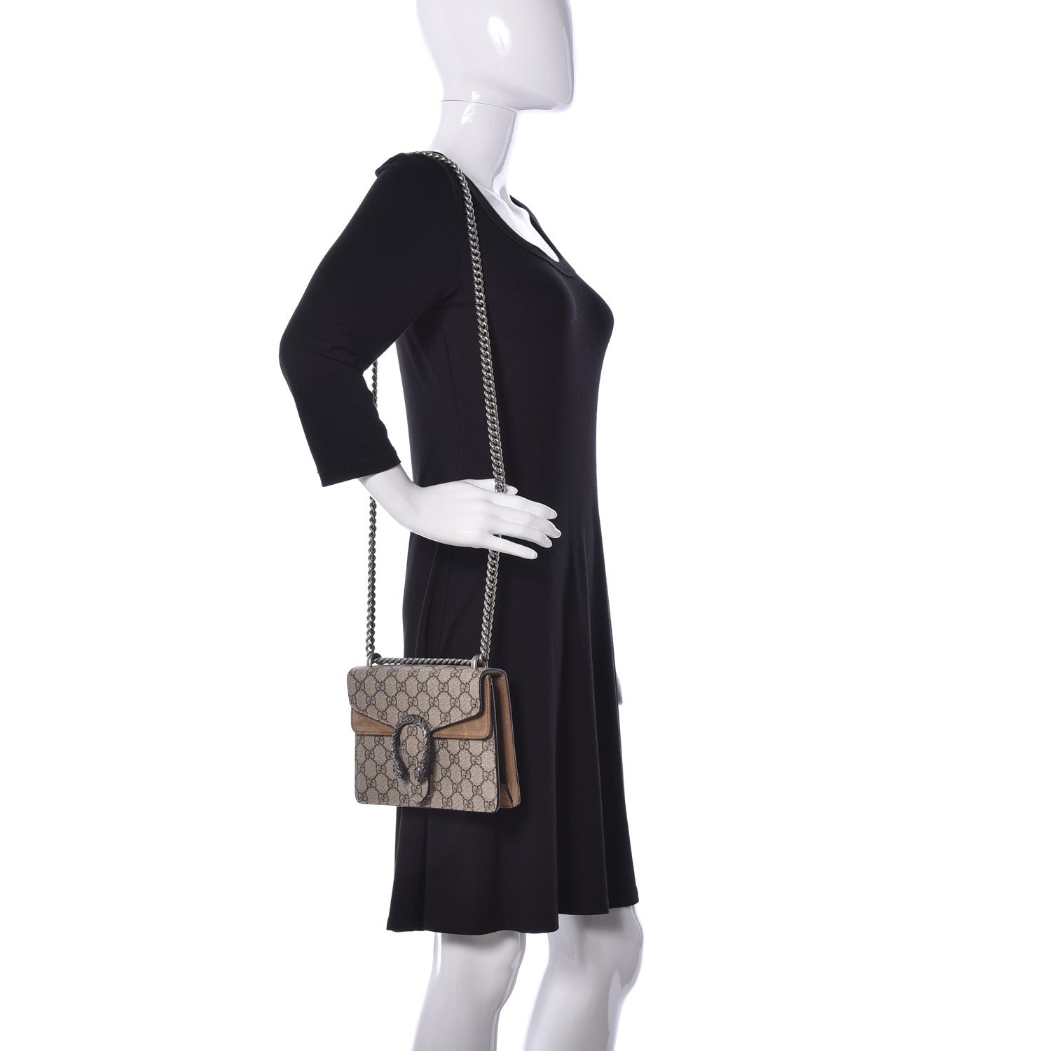 Gucci GG Supreme Monogram Mini Dionysus Shoulder Bag Taupe 2 of 10