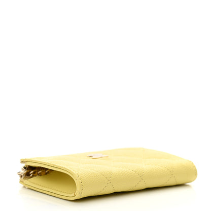 Chanel Caviar Quilted Zipped Key Holder Case Yellow 4 of 8