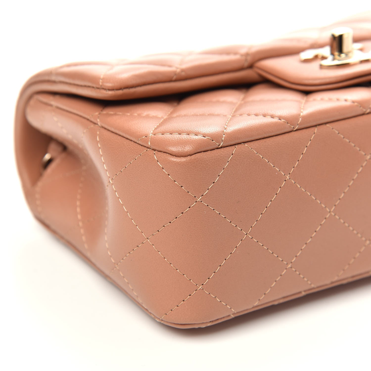 Chanel Lambskin Quilted Mini Rectangular Flap Brown 8 of 9